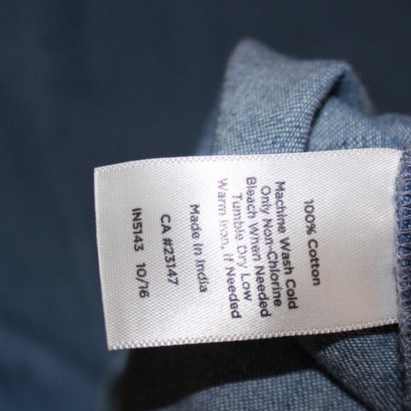 Talbots Denim Blue Lace Up‎ Chest Shift Dress Size 12Petite - Picture 5 of 5